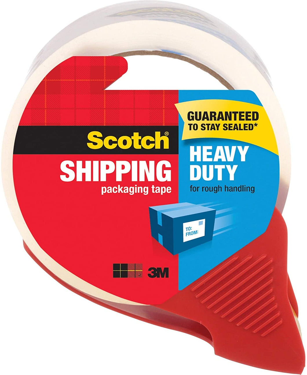 Scotch #3850-RD-DC Heavy Duty Shipping Packaging Tape, 1.88 in x 54.6 yd (48 mm x 50 m), Refillable Dispenser
